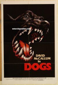 g358 DOGS one-sheet movie poster '76 killer Doberman Pinscher!