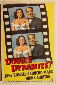 g362 DOUBLE DYNAMITE one-sheet movie poster '52 Groucho Marx, Jane Russell