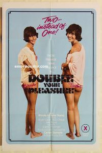 g363 DOUBLE YOUR PLEASURE one-sheet movie poster '78 sexy teenage twins!