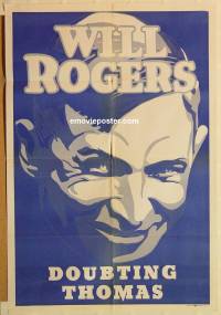 g006 DOUBTING THOMAS Leader Press one-sheet movie poster '35 Will Rogers