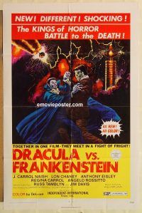 g369 DRACULA VS FRANKENSTEIN one-sheet movie poster '71 Lon Chaney Jr
