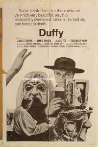 g374 DUFFY style B one-sheet movie poster '68 James Coburn, James Mason