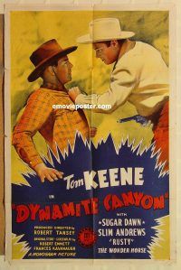 g376 DYNAMITE CANYON one-sheet movie poster '41 Tom Keene western!