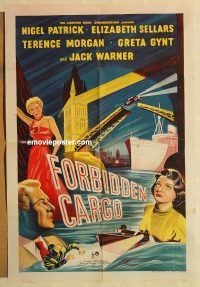 g456 FORBIDDEN CARGO English one-sheet movie poster '56 Nigel Patrick