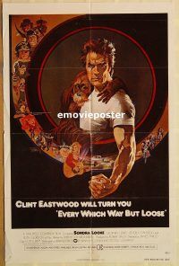 g399 EVERY WHICH WAY BUT LOOSE int'l one-sheet movie poster