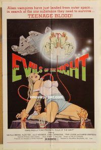 g402 EVILS OF THE NIGHT one-sheet movie poster '85 classic sexy image!