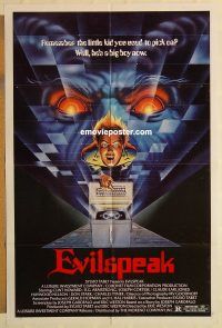 g403 EVILSPEAK one-sheet movie poster '81 Clint Howard, sci-fi horror!