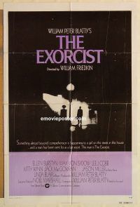 g406 EXORCIST int'l one-sheet movie poster '74 William Friedkin, Von Sydow