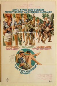 g408 EXTRAORDINARY SEAMAN one-sheet movie poster '69 David Niven, Dunaway