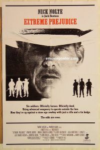 g410 EXTREME PREJUDICE one-sheet movie poster '86 Nick Nolte western!