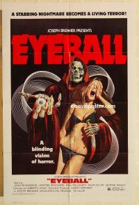 g412 EYEBALL one-sheet movie poster '74 Umberto Lenzi, wicked image!