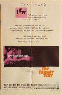 g416 FAMILY WAY one-sheet movie poster '66 Hayley & John Mills, Boulting