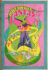 g417 FANTASIA one-sheet movie poster R70 Mickey Mouse, Disney