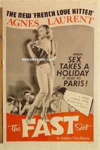 g423 FAST SET one-sheet movie poster '57 sexploitation comedy!