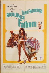 g426 FATHOM one-sheet movie poster '67 Raquel Welch, Tony Franciosa