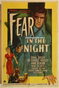 g428 FEAR IN THE NIGHT one-sheet movie poster '47 Paul Kelly
