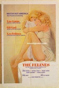g429 FELINES one-sheet movie poster '72 Janine Reynaud, French sex!