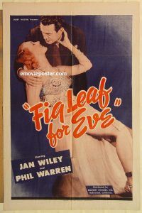 g435 FIG LEAF FOR EVE one-sheet movie poster '44 Jan Wiley, crime!