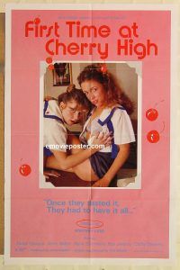 g439 FIRST TIME AT CHERRY HIGH one-sheet movie poster '84 school sex!