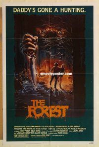 g460 FOREST one-sheet movie poster '83 Russell, Daddy's gone a hunting!