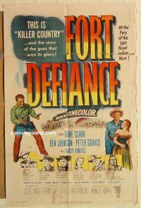g461 FORT DEFIANCE one-sheet movie poster '51 Dane Clark, Ben Johnson