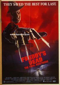 g464 FREDDY'S DEAD Aust one-sheet movie poster '91 Freddy Kruger