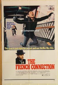 g465 FRENCH CONNECTION one-sheet movie poster '71 Gene Hackman, Scheider
