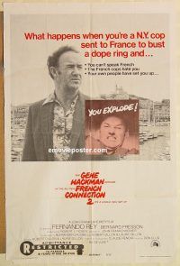 g467 FRENCH CONNECTION 2 style C one-sheet movie poster '75 Gene Hackman