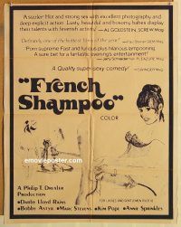 g469 FRENCH SHAMPOO one-sheet movie poster '75 sexploitation comedy!