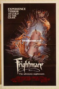 g471 FRIGHTMARE 1sh '83 terror as cold as the grave, wild horror art of dismembered hands!