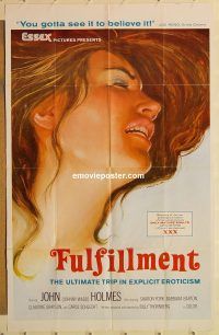 g479 FULFILLMENT one-sheet movie poster '71 John Holmes, sexploitation!