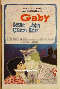 g480 GABY one-sheet movie poster '56 Leslie Caron, John Kerr