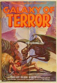 g484 GALAXY OF TERROR one-sheet movie poster '81 great Charo artwork!