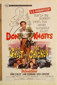 g494 GHOST & MR CHICKEN one-sheet movie poster '65 Don Knotts, Staley