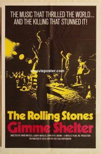 g497 GIMME SHELTER one-sheet movie poster '71 Rolling Stones, rock & roll!
