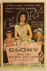 g500 GLORY one-sheet movie poster '56 Margaret O'Brien, Brennan