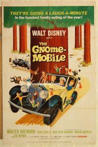 g501 GNOME-MOBILE one-sheet movie poster '67 Walt Disney, Walter Brennan
