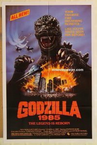 g504 GODZILLA 1985 one-sheet movie poster '84 Toho, Raymond Burr