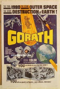 g512 GORATH one-sheet movie poster '64 Ishiro Honda, Toho sci-fi!