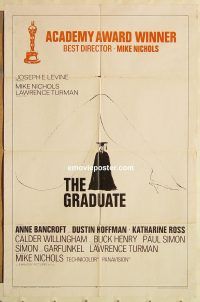 g514 GRADUATE one-sheet movie poster '68 Dustin Hoffman, Anne Bancroft