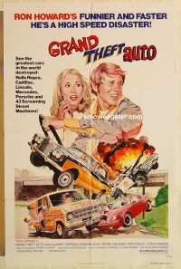 g515 GRAND THEFT AUTO one-sheet movie poster '77 Ron Howard, Roger Corman