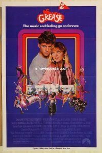 g517 GREASE 2 advance one-sheet movie poster '82 Michelle Pfeiffer, Caufield