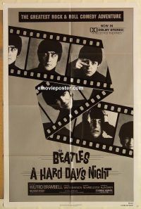 g540 HARD DAY'S NIGHT one-sheet movie poster R82 The Beatles