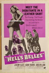 g550 HELL'S BELLES one-sheet movie poster '69 sexy AIP biker ladies!