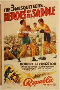g554 HEROES OF THE SADDLE one-sheet movie poster '40 boxing western!
