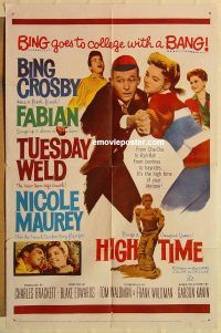 g557 HIGH TIME one-sheet movie poster '60 Crosby, Fabian, Weld, Maurey