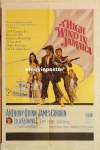 g558 HIGH WIND IN JAMAICA one-sheet movie poster '65 Anthony Quinn, Coburn