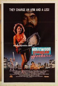g563 HOLLYWOOD CHAINSAW HOOKERS one-sheet movie poster '88 Gunnar Hansen
