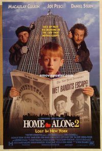 g566 HOME ALONE 2 DS int'l one-sheet movie poster '92 Macaulay Culkin