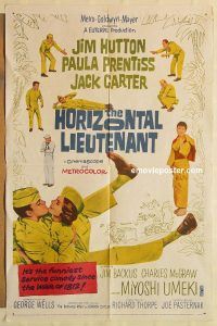 g573 HORIZONTAL LIEUTENANT one-sheet movie poster '62 Hutton, Prentiss